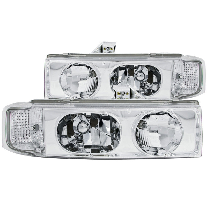 ANZO 1995-2005 Chevrolet Astro Van Crystal Faros delanteros cromados 1 pieza