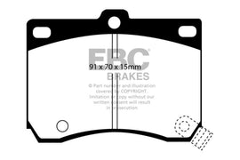 EBC 91-96 Ford Escort 1.8 Pastillas de freno delanteras Yellowstuff