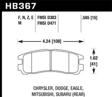 Cargar imagen en el visor de la galería, Pastillas de freno traseras Hawk Subaru 93-98 Impreza/90-99 Legancy/92-97 SVX HPS 5.0 Street