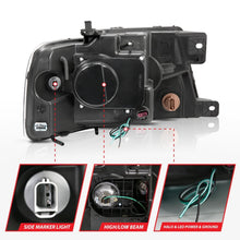 Cargar imagen en el visor de la galería, ANZO 2004-2008 Ford F-150 Faros delanteros proyectores con barra en U, color negro