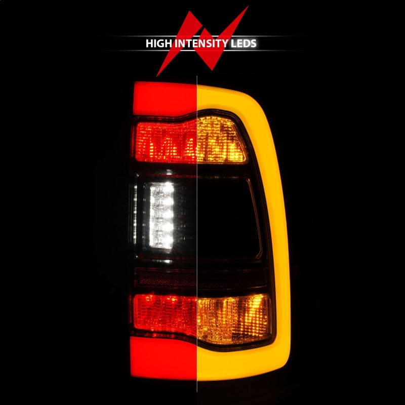 ANZO 09-18 Dodge Ram 1500 Luces traseras LED secuenciales negro ahumado con señal ámbar de retroceso