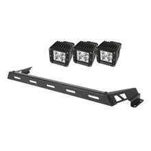 Cargar imagen en el visor de la galería, Rugged Ridge 07-18 Jeep Wrangler JK Black 3 Sqaure LED Hood Mounted Light Bar Kit