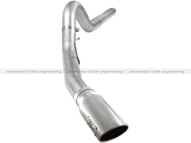 aFe Atlas Sistema de escape de acero aluminizado con respaldo DPF de 5 pulgadas, camionetas Ford Diesel 08-10 V8-6.4L (td) Punta pulida