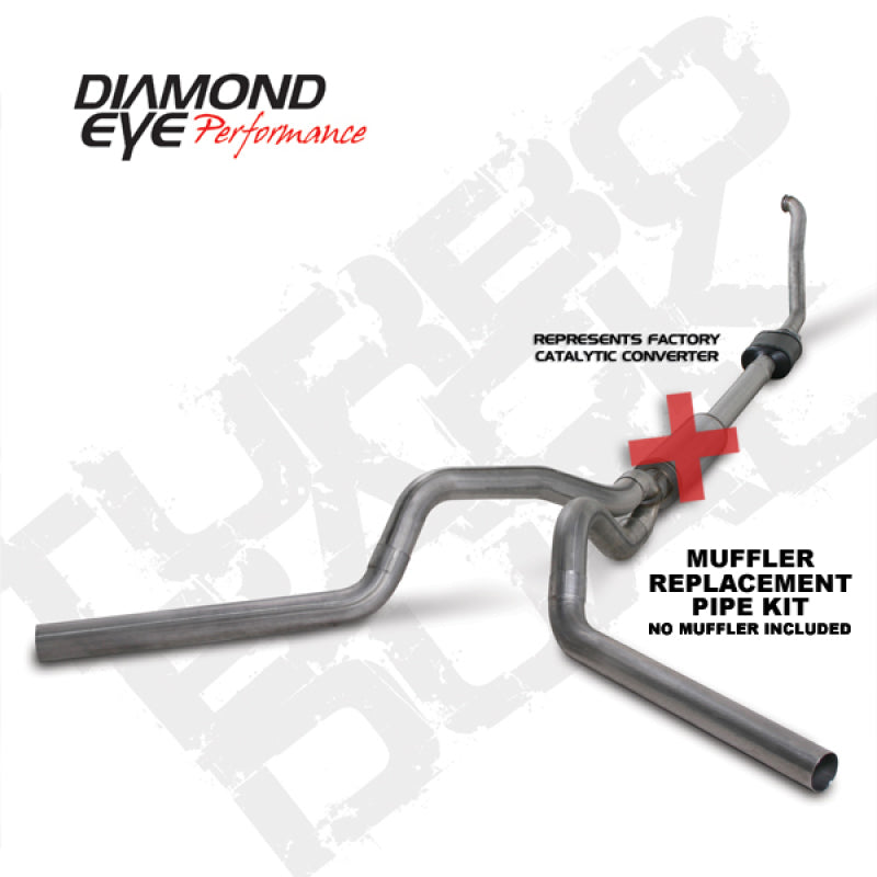 KIT Diamond Eye 4 pulgadas TB MFLR RPLCMENT TUBO DUAL SS 94-97 5 7 3L F250/F350 PWRSTROKE NFS W CARB STDS