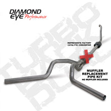 Cargar imagen en el visor de la galería, KIT Diamond Eye 4 pulgadas TB MFLR RPLCMENT TUBO DUAL SS 94-97 5 7 3L F250/F350 PWRSTROKE NFS W CARB STDS
