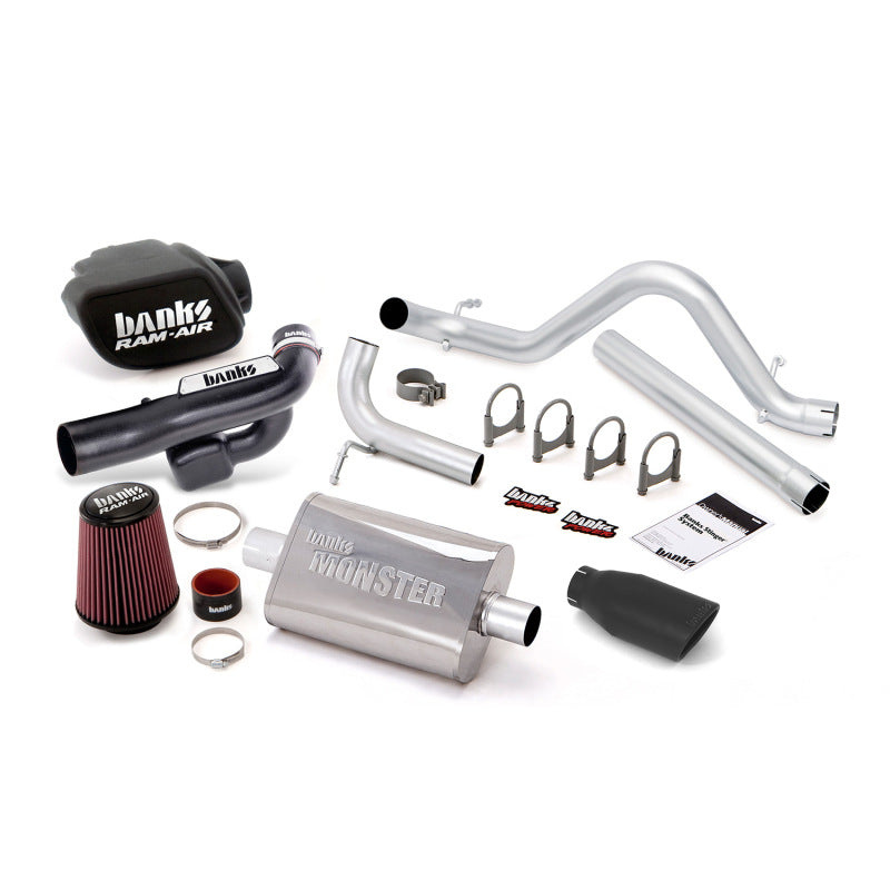 Banks Power 12-15 Jeep 3.6L Wrangler (todos) 4dr Stinger Sys (sin AutoMind) - SS Single Exh con punta negra