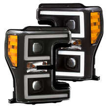 Cargar imagen en el visor de la galería, Faros delanteros LED ANZO 17-18 Ford F-250 Super Duty Faros delanteros LED estilo tablón negros (par)