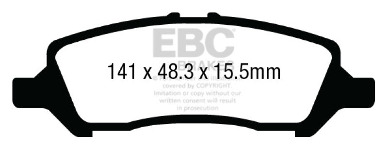 Pastillas de freno traseras EBC 12+ Dodge Dart 1.4 Turbo Redstuff