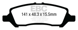 Pastillas de freno traseras EBC 12+ Dodge Dart 1.4 Turbo Redstuff