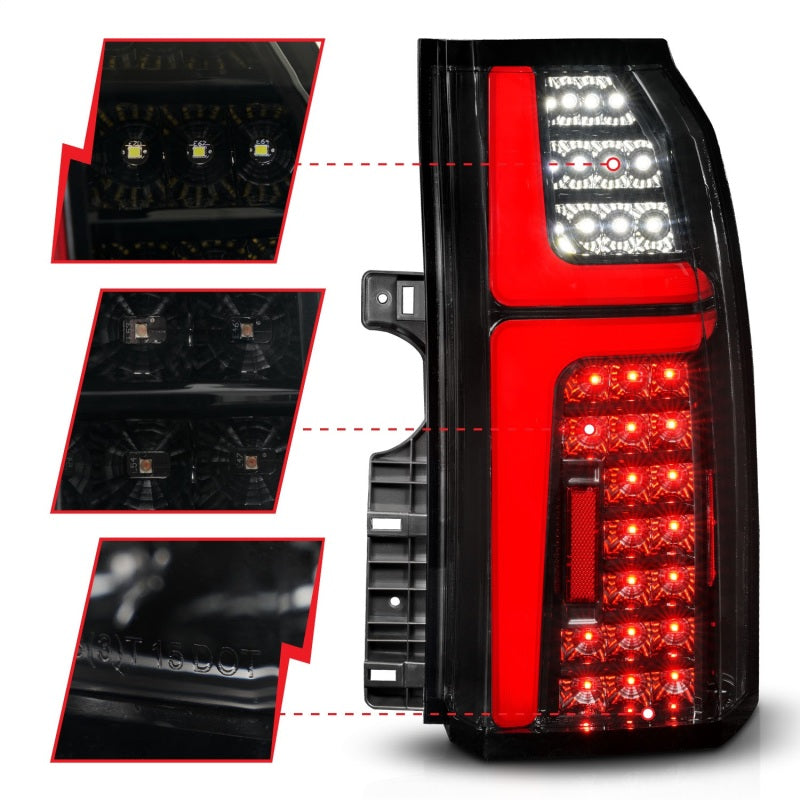 ANZO 15-20 Chevrolet Tahoe Luces traseras de tubo LED secuenciales, color negro