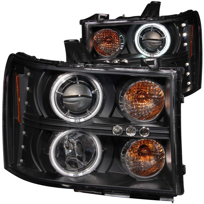 ANZO 2007-2013 Gmc Sierra 1500 Faros delanteros con proyector con halo negro