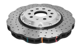 DBA 15-20 Volkswagen Golf R 3.6L Delantero Serie 5000 Rotor perforado en cruz con sombrero plateado