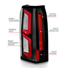 Load image into Gallery viewer, ANZO 2015-2020 Chevrolet Tahoe LED Tail Lights w/ Light Bar Black Housing Clear Lens