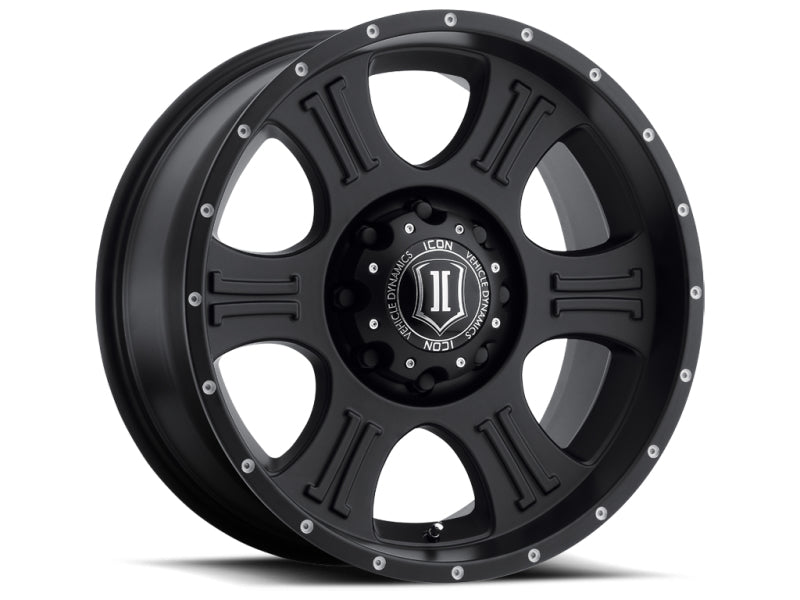ICON Shield 20x9 8x170 0 mm Offset 5 pulgadas BS 125,2 mm de diámetro Rueda negra satinada