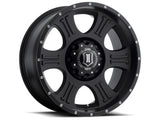 ICON Shield 20x9 5x150 16mm Offset 5.625in BS 110.1mm Diámetro Rueda negra satinada