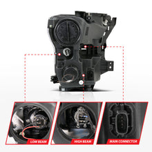 Cargar imagen en el visor de la galería, ANZO 2015-2017 Ford F-150 Faros delanteros proyectores con estilo de tablón cromados con ámbar