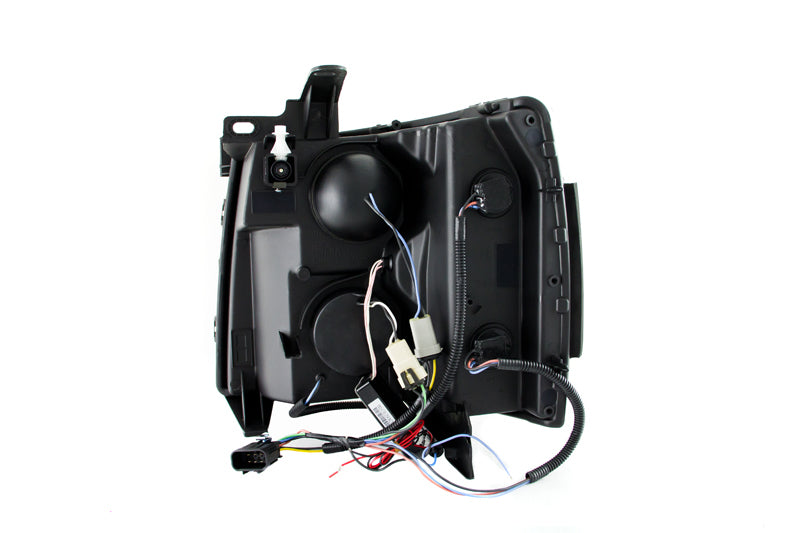 ANZO 2007-2013 Chevrolet Silverado 1500 Faros delanteros proyectores con halo negro