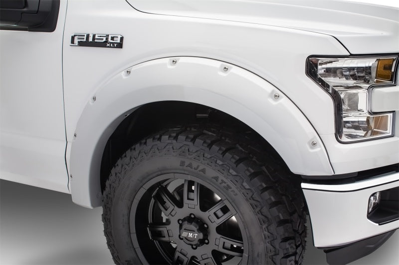 Bushwacker 16-17 Ford F-150 Styleside bolsillo estilo bengalas 4 piezas 78.9/67.1/97.6 pulgadas cama - Oxford blanco