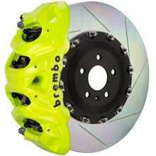 Cargar imagen en el visor de la galería, Brembo 15-19 Golf R Delantero GT BBK 6 Pistones Fundido 380x34 2pc Rotor Ranurado Tipo1-Fluo. Amarillo