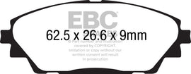 Pastillas de freno delanteras Redstuff EBC 14+ Mazda 3 2.0 (construcción japonesa)