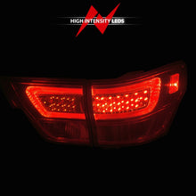 Cargar imagen en el visor de la galería, ANZO 11-13 Jeep Grand Cherokee Luces traseras LED con barra de luces Carcasa cromada Lente roja/transparente 4 piezas