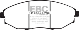 EBC 04-06 Chevrolet Epica 2.5 Pastillas de freno delanteras Greenstuff