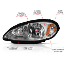 Cargar imagen en el visor de la galería, ANZO 2001-2005 Chrysler Pt Cruiser Crystal Faro cromado ámbar (OE)