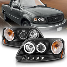 Cargar imagen en el visor de la galería, ANZO 1997-2003 Ford F-150 Faros delanteros con proyector con halo negro (CCFL)