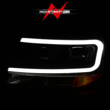 Cargar imagen en el visor de la galería, Faros delanteros de cristal ANZO 99-04 Jeep Grand Cherokee - con barra de luz y carcasa negra