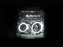 Cargar imagen en el visor de la galería, ANZO 2008-2010 Ford F-250 Faros delanteros con proyector con halo cromado (CCFL)