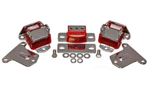Cargar imagen en el visor de la galería, Suspensión energética 69-71 Camaro / 70-73 Monte Carlo soportes de motor y transmisión rojos; Acabado cromado.