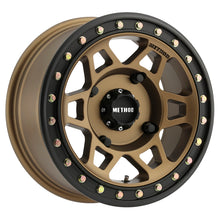 Load image into Gallery viewer, Method MR405 UTV Beadlock 15x7 4+3/13mm Offset 4x136 106mm CB Method Bronze Wheel - Matte Black Ring