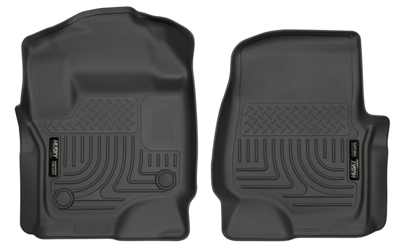 Husky Liners 2017 Ford Super Duty (Crew Cab / Super Cab) Revestimientos de piso delantero negros WeatherBeater
