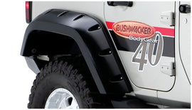 Bushwacker 07-18 Jeep Wrangler Unlimited Max bolsillo estilo bengalas 2 piezas cobertura extendida - negro