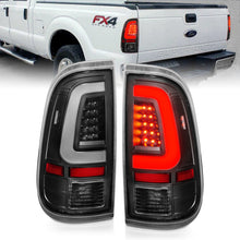 Cargar imagen en el visor de la galería, ANZO 2008-2016 Ford F-250 luces traseras LED carcasa negra lente transparente (par)
