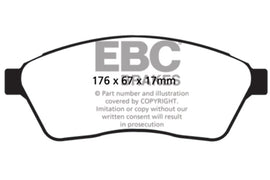 Pastillas de freno delanteras EBC 10-11 Cadillac SRX 2.8 Turbo Greenstuff
