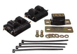 Suspensión energética 73-92 Chevrolet Camaro Soportes de motor y transmisión negros; Acabado de zinc