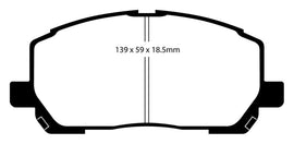 EBC 00-03 Toyota Highlander 2.4 2WD Pastillas de freno delanteras Greenstuff