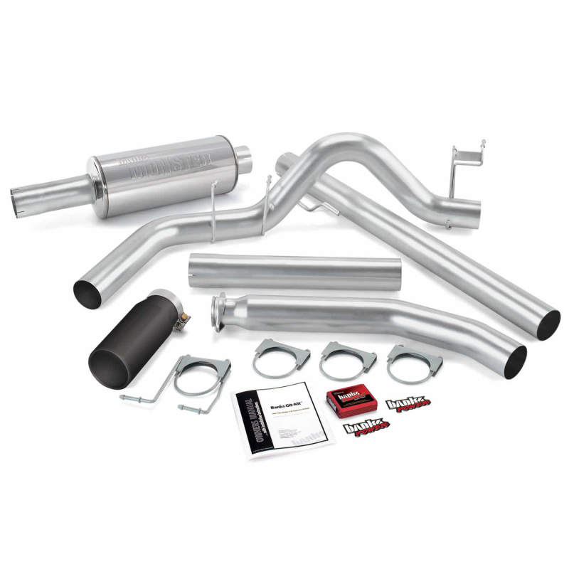 Banks Power 01 Dodge 5.9L Std Cab Git-Kit - Escape simple SS con punta negra