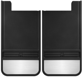 Husky Liners Guardabarros traseros universales de goma negra de 12 pulgadas de ancho con peso