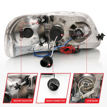 Cargar imagen en el visor de la galería, ANZO 1997.5-2003 Ford F-150 Faros delanteros proyectores con halo y LED negro 1 pieza