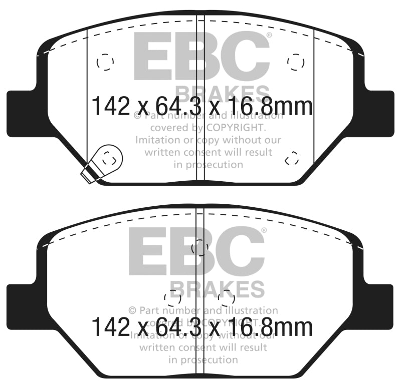 EBC 2018+ Chevrolet Equinox 1.5L Turbo (J17) Pastillas de freno delanteras Yellowstuff