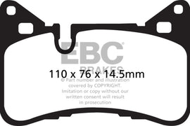 EBC 14 Pastillas de Freno Traseras Mercedes-Benz C63 AMG (W204) 6.2 Bluestuff