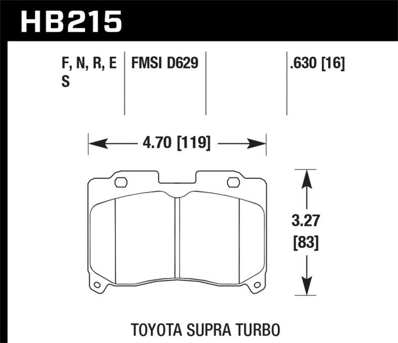 Pastillas de freno delanteras Hawk 93-98 Toyota Supra TT HPS 5.0 Street