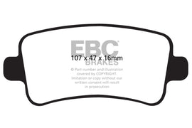 EBC 10+ Buick Allure (Canadá) 3.0 Pastillas de freno traseras Yellowstuff