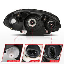 Cargar imagen en el visor de la galería, ANZO 2001-2005 Chrysler Pt Cruiser Crystal Faro cromado ámbar (OE)