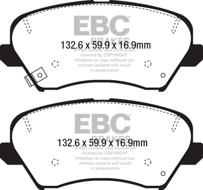 EBC 2017 Hyundai Elantra Gt 2.0L Pastillas de freno delanteras Redstuff