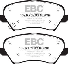 EBC 2017 Hyundai Elantra Gt 2.0L Pastillas de freno delanteras Redstuff