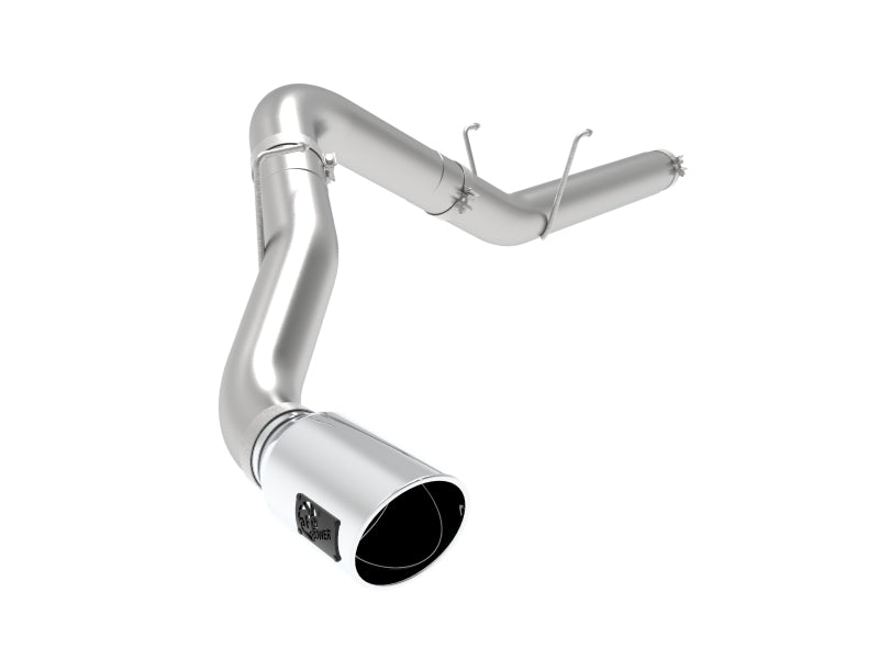 aFe ATLAS Sistema de escape trasero DPF de acero de alumbre de 5 pulgadas con punta pulida 19-20 camionetas diésel Ram L6-6.7L (td)