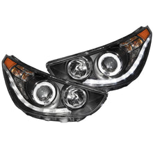 Cargar imagen en el visor de la galería, ANZO 2012-2013 Hyundai Accent Projector Headlights w/ Halo Black (CCFL)